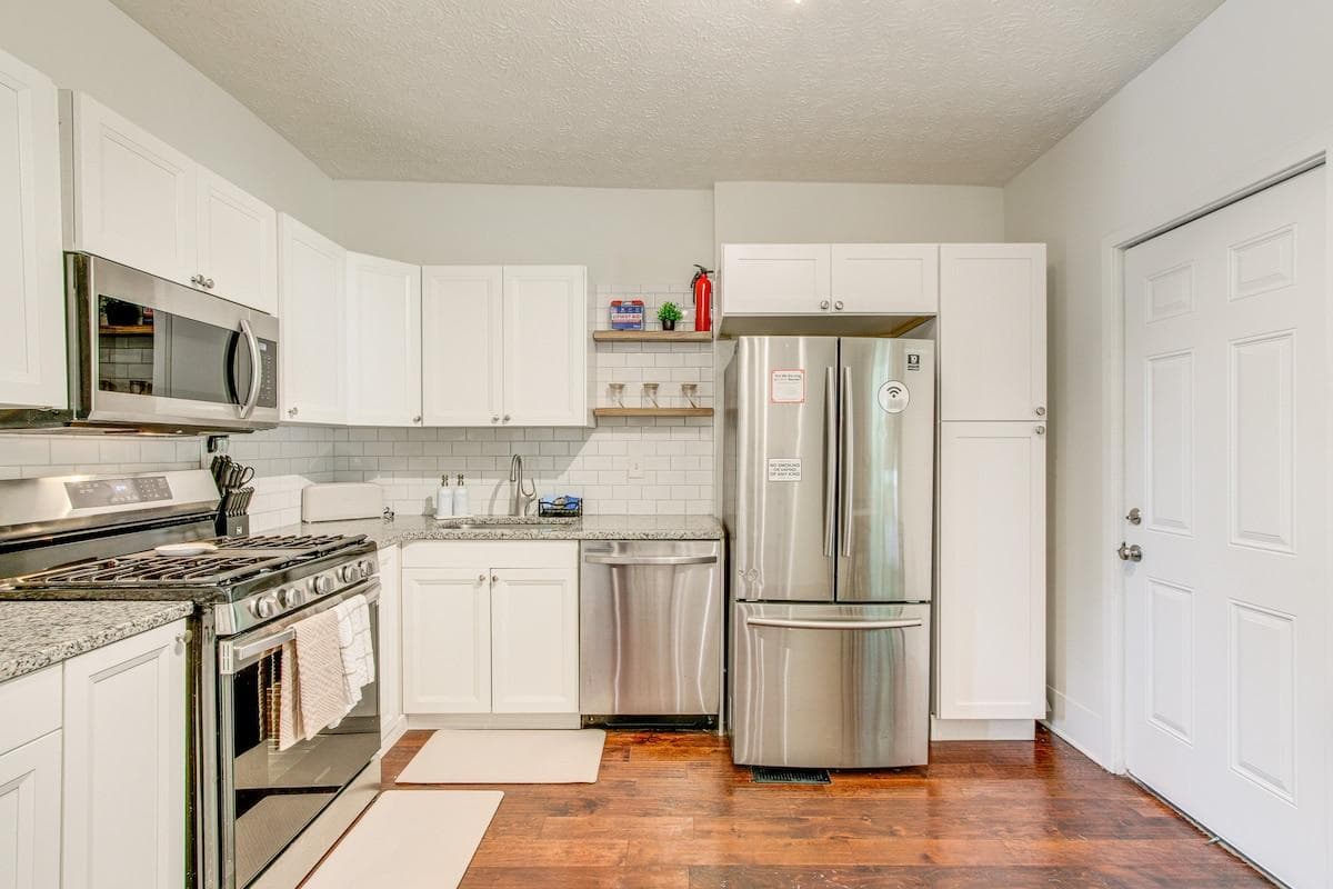 Enjoy the full kitchen with gas burning stove and all new appliances 